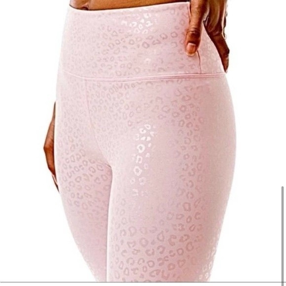 ZYIA Pink Active Leggings with Subtle Cheetah Print Size 4 - Picture 1 of 7